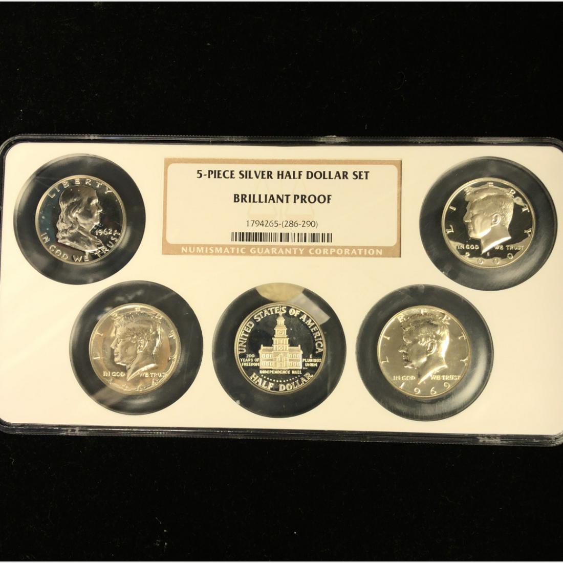 5-Piece Silver Proof Half Dollar Set Certified NGC (1 of 2)