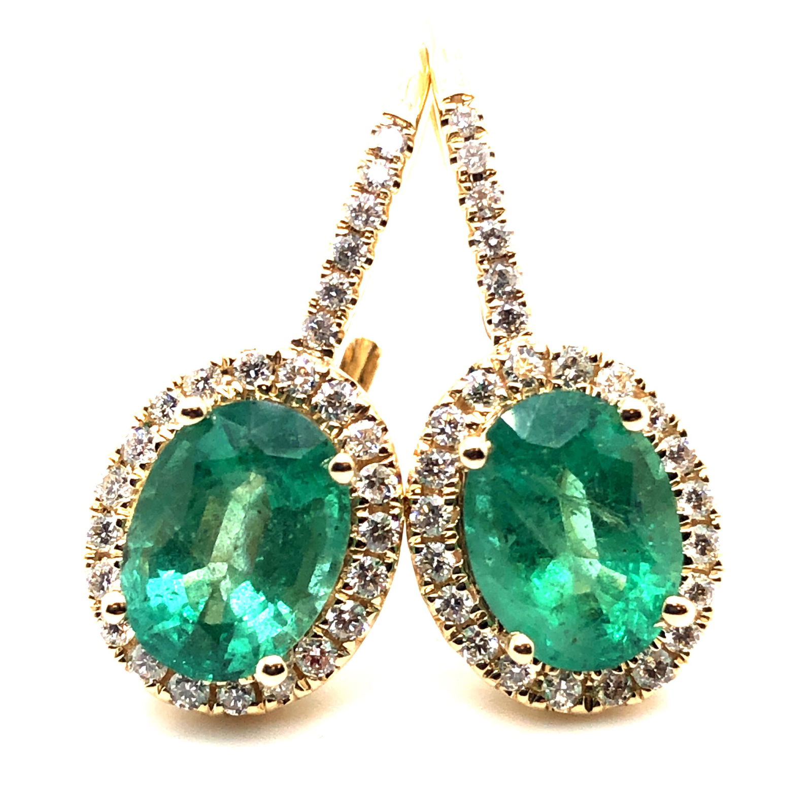Emerald and Diamond Earrings 14K (1 of 6)