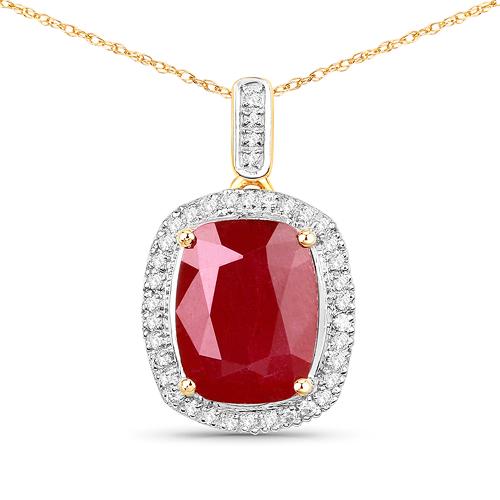 Ruby and Diamond Pendant 14K (1 of 2)