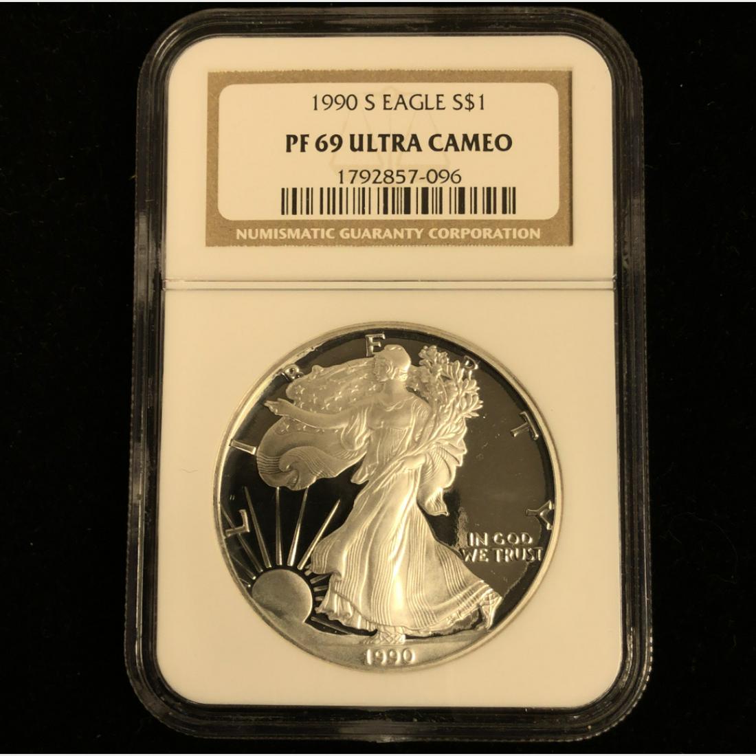 1990 S Proof American Silver Eagle $1 Dollar NGC PF69 (1 of 2)
