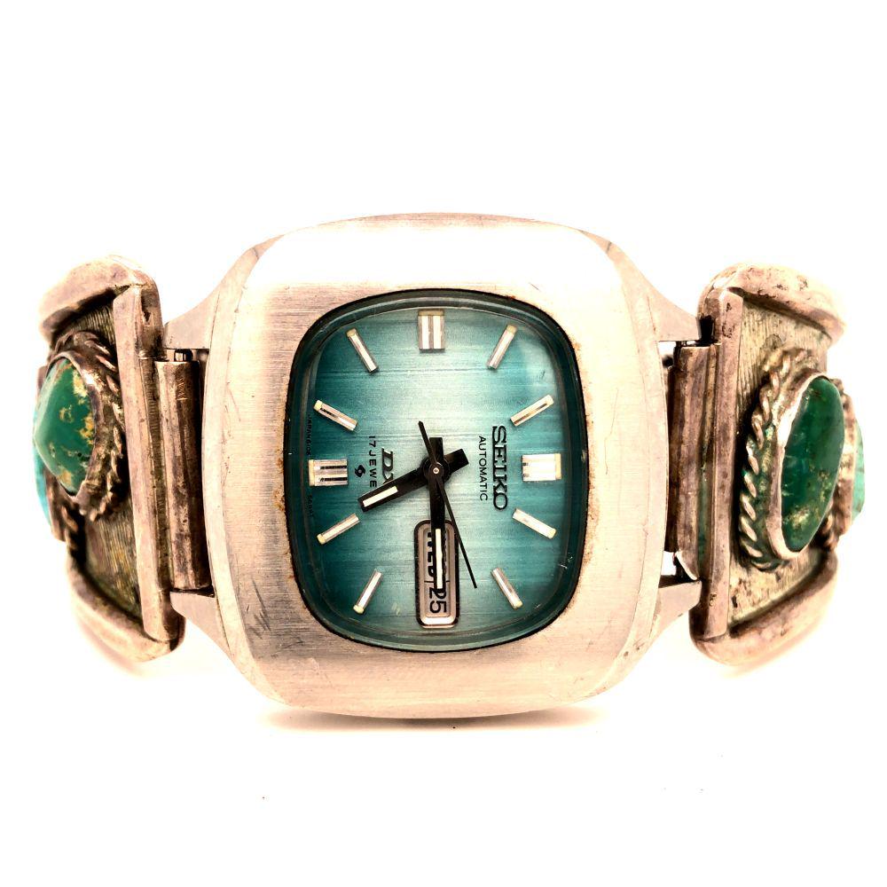 Navajo Vintage Turquoise Watch Band With Seiko (1 of 6)