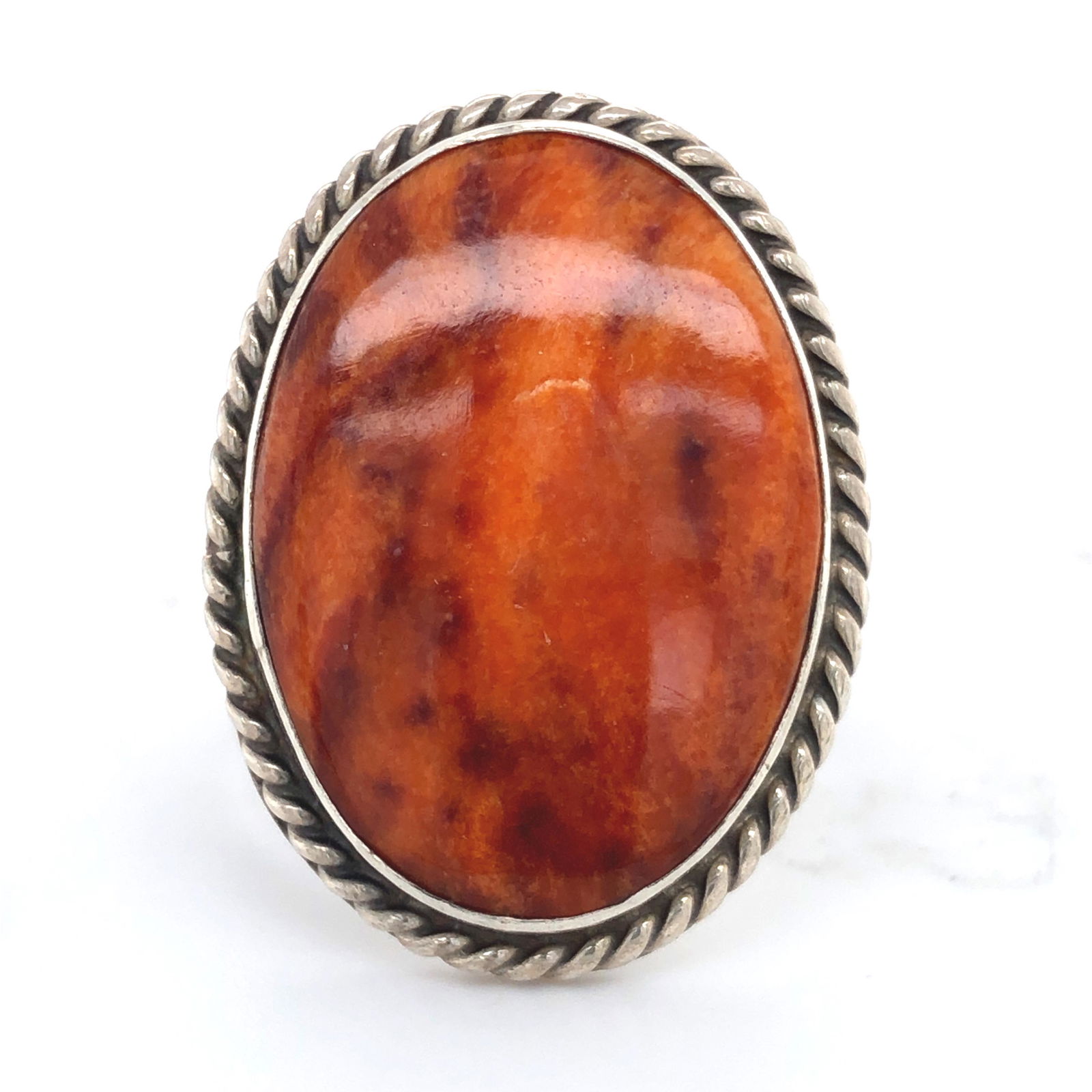 Navajo Nakai Orange Spiney Oyster Ring (1 of 4)