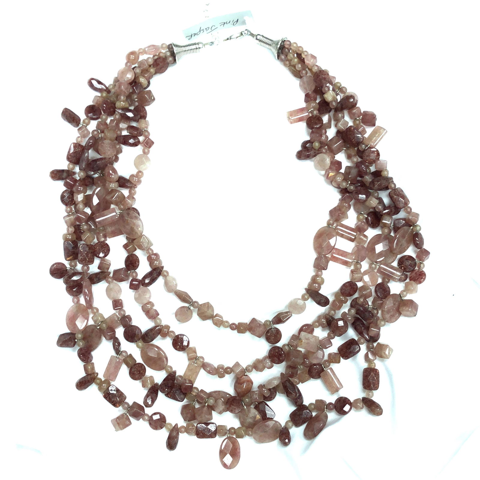 Navajo Rare AAA Pink Jasper Graduated Necklace (1 of 4)