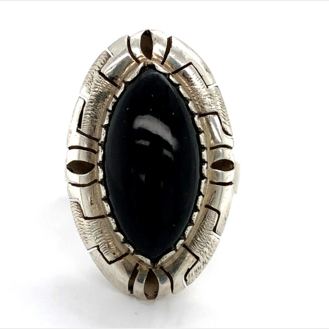 Navajo Black Onyx Handmade Ring (1 of 3)