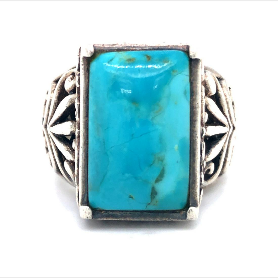 AAA Sleeping Beauty Turquoise Men's Ring 11 1/2 (1 of 5)