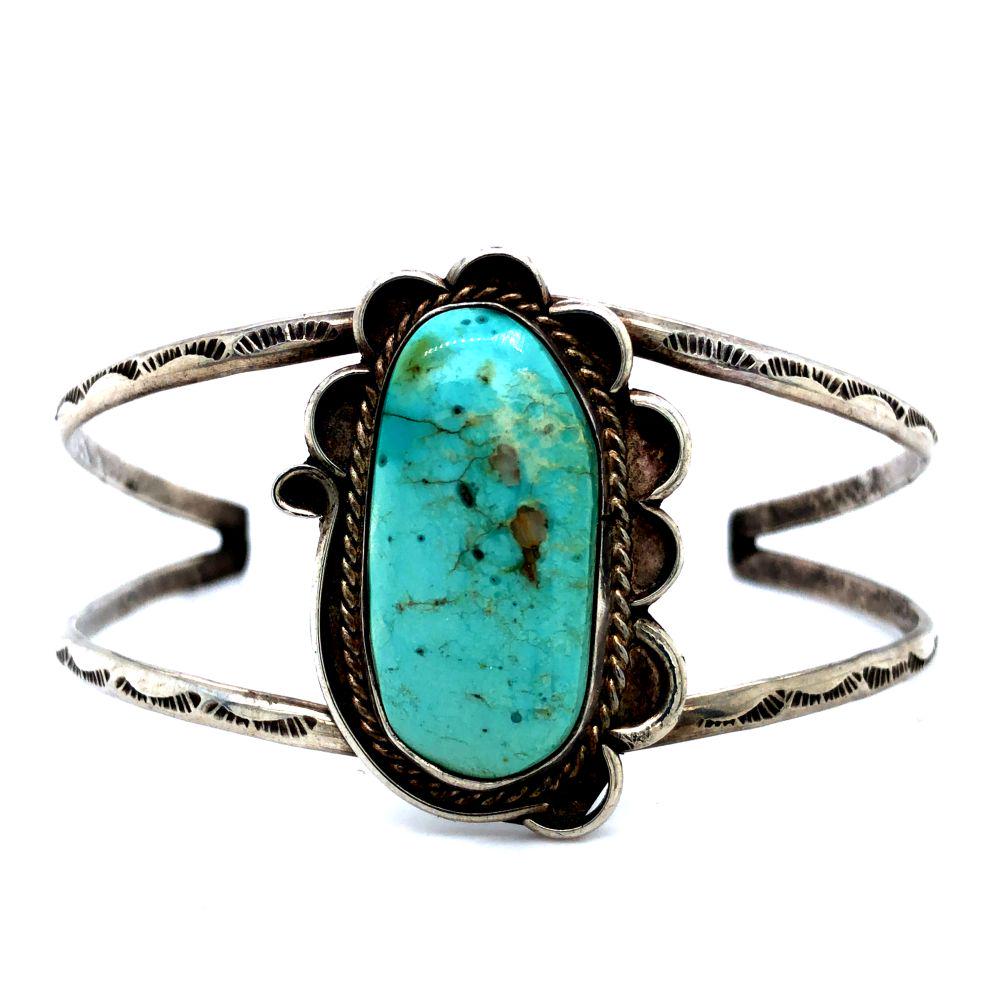 Native American Pilot Mountain Turquoise Cuff (1 of 4)