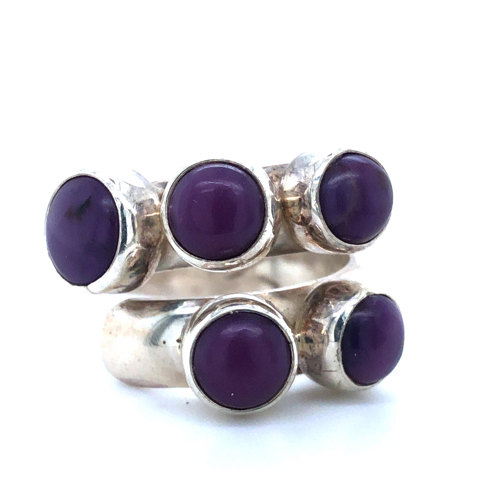 Navajo Juan Willie AAA sugilite Handmade Ring: Juan Willie Navajo AAA Sugilite sterling silver ring size 7 to 8 adjustable L 5/8 " x W "