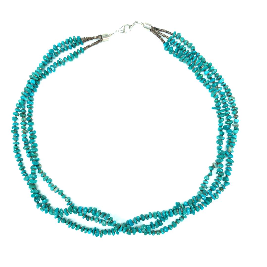 Navajo Polished Nugget Kingman Turquoise Necklace (1 of 4)