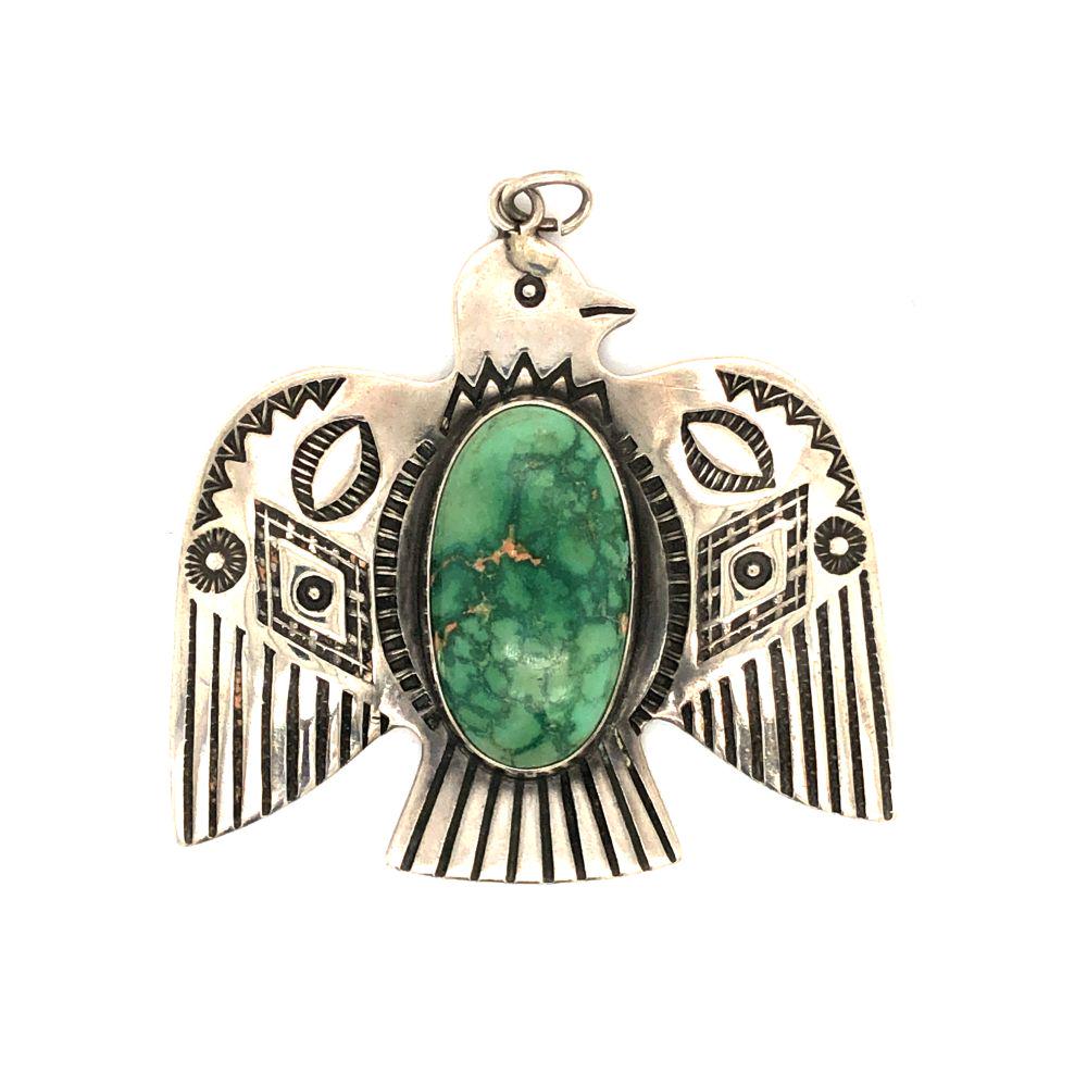 Navajo Vintage Firebird Fox Turquoise Pendant (1 of 3)