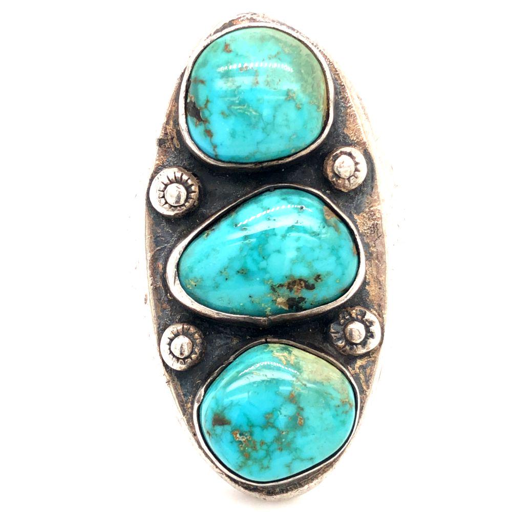 Navajo large kingman Turquoise Mens Ring Size 12 (1 of 5)