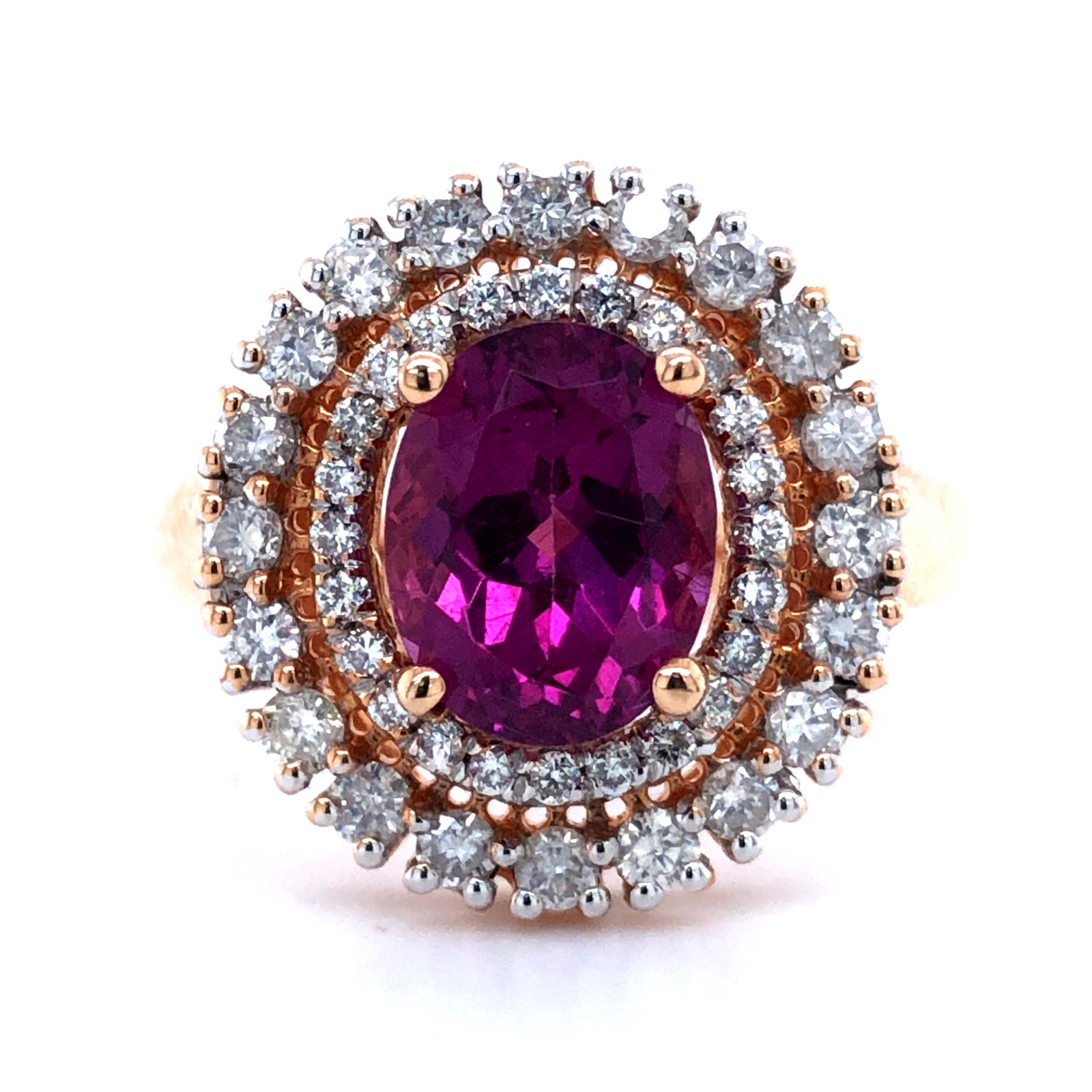 Pink Tourmaline and Diamond Ring Rose Gold (1 of 6)