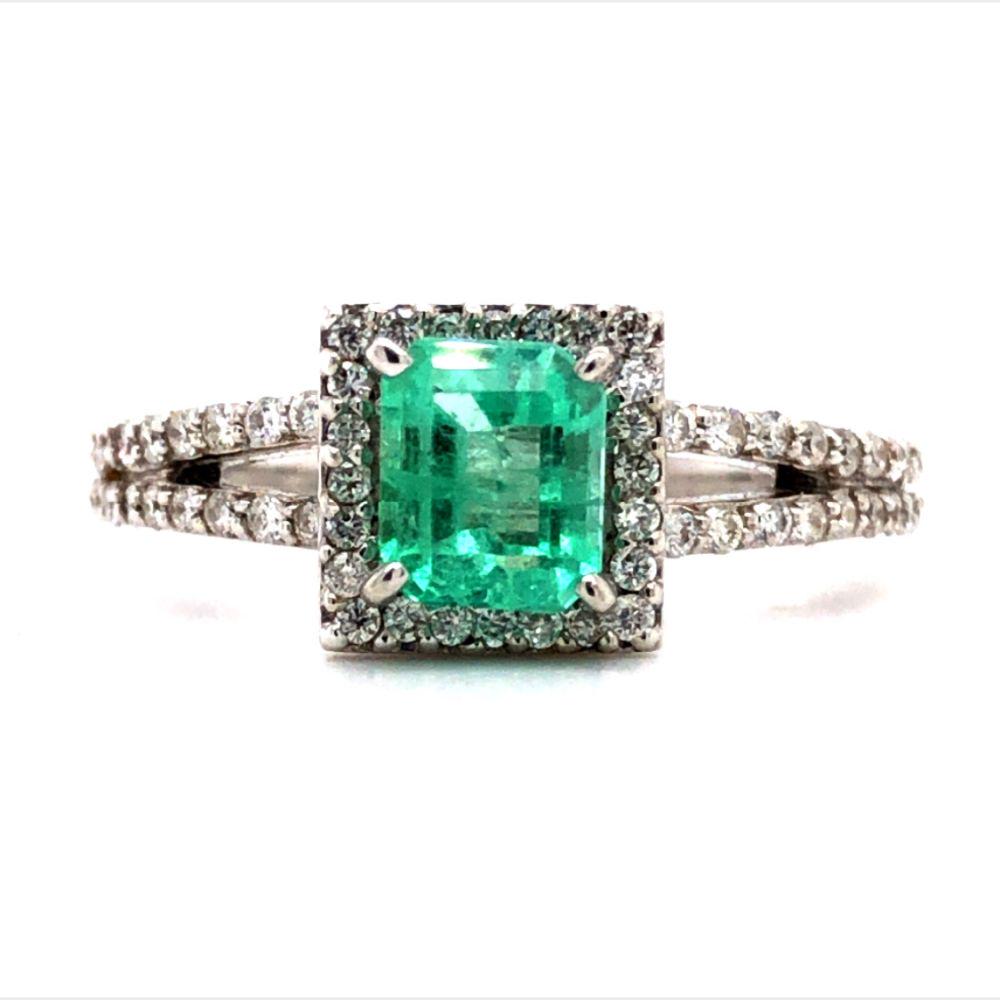 Genuine Emerald and Natural Diamond Ring (1 of 6)
