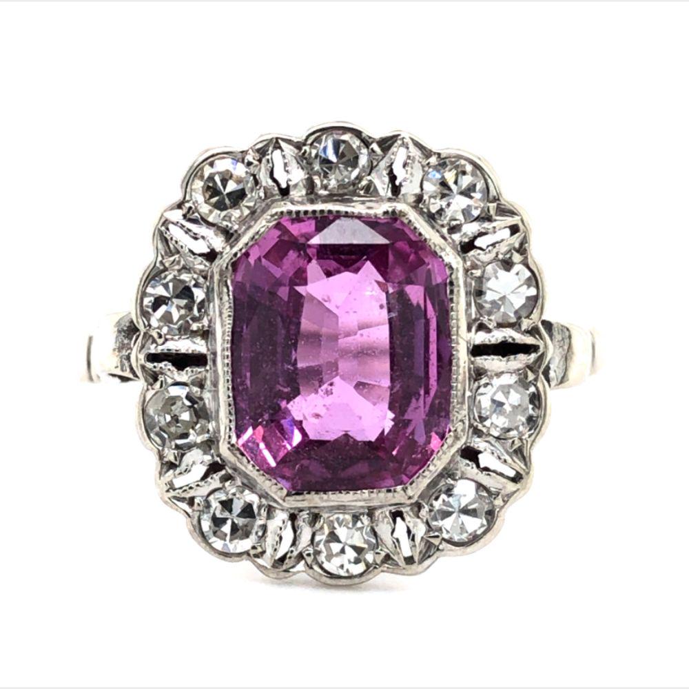 Genuine Pink Sapphire and Diamond Ring (1 of 6)