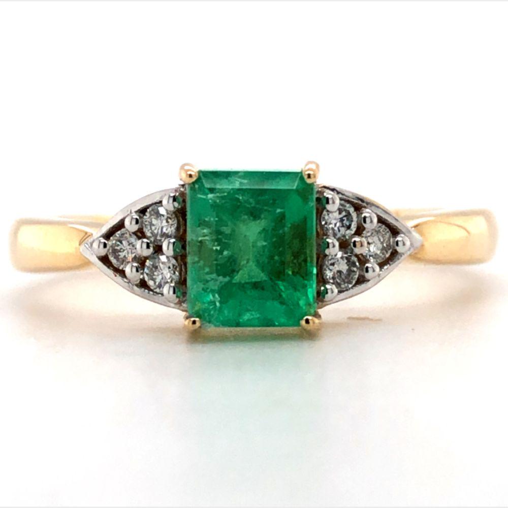 Certified Colombian Emerald and Diamond Ring set in 14K (1 of 6)
