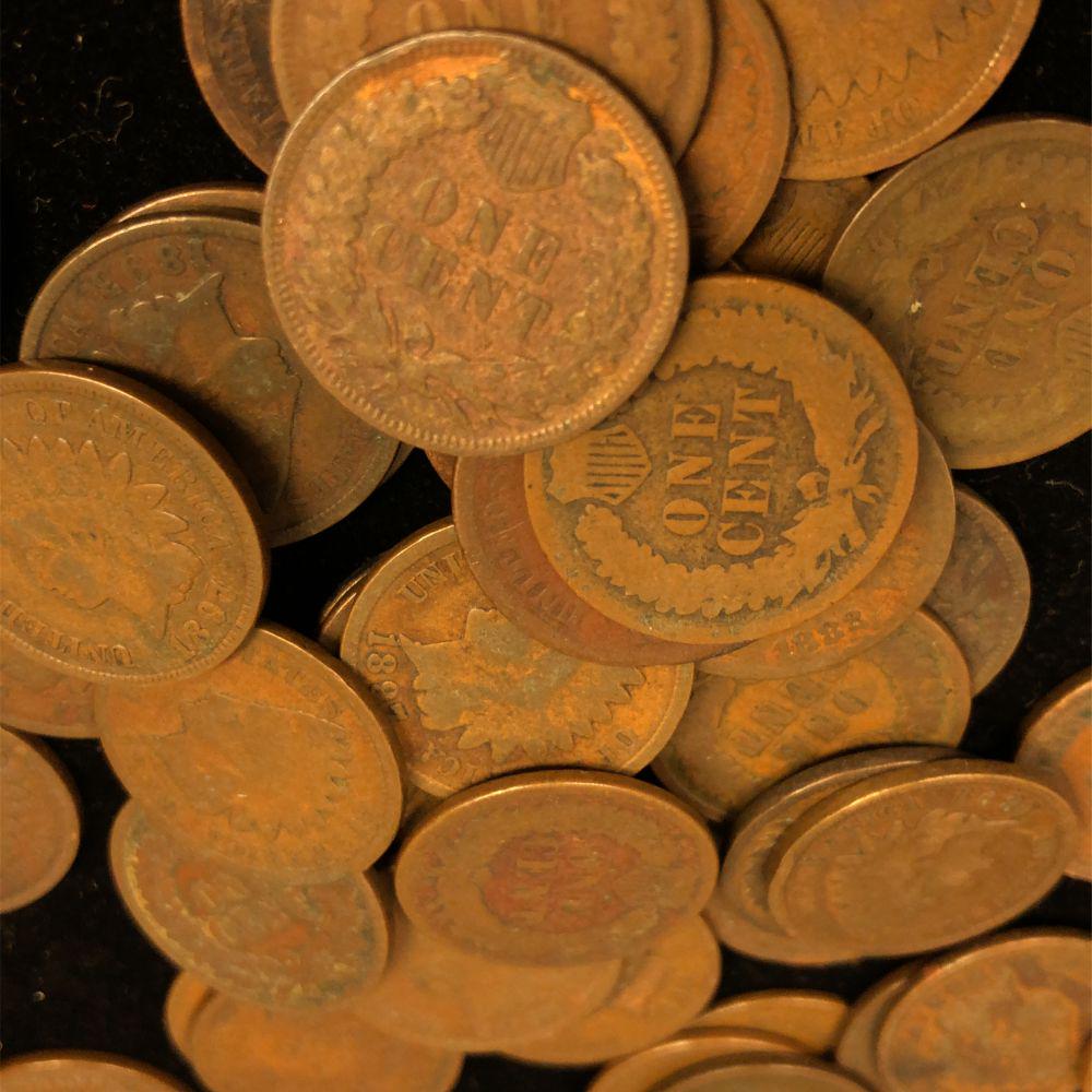 50 Coin Roll of Pre-1900 Indian Cents (1 of 2)