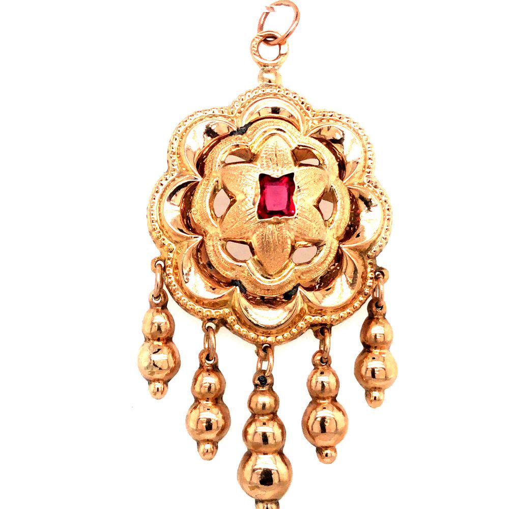 Victorian-Era Rose Gold Garnet Pendant 12K (1 of 4)