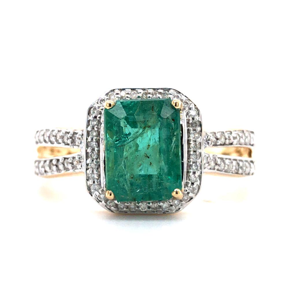 Zambian Emerald and Diamond Ring 14K (1 of 8)