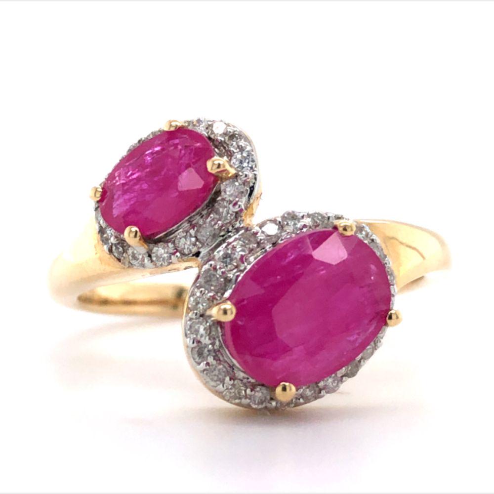 Ruby and Diamond Bypass Ring 14K (1 of 7)