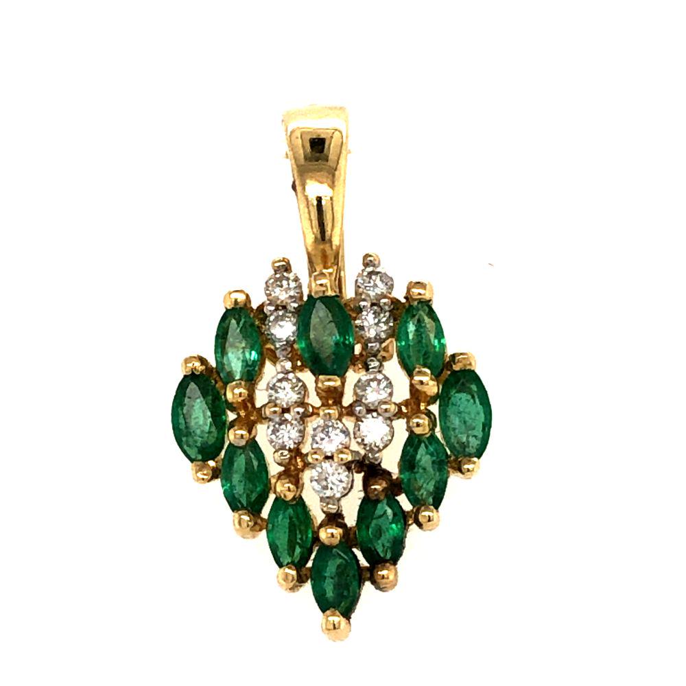 Emerald and Diamond Cluster Pendant (1 of 3)