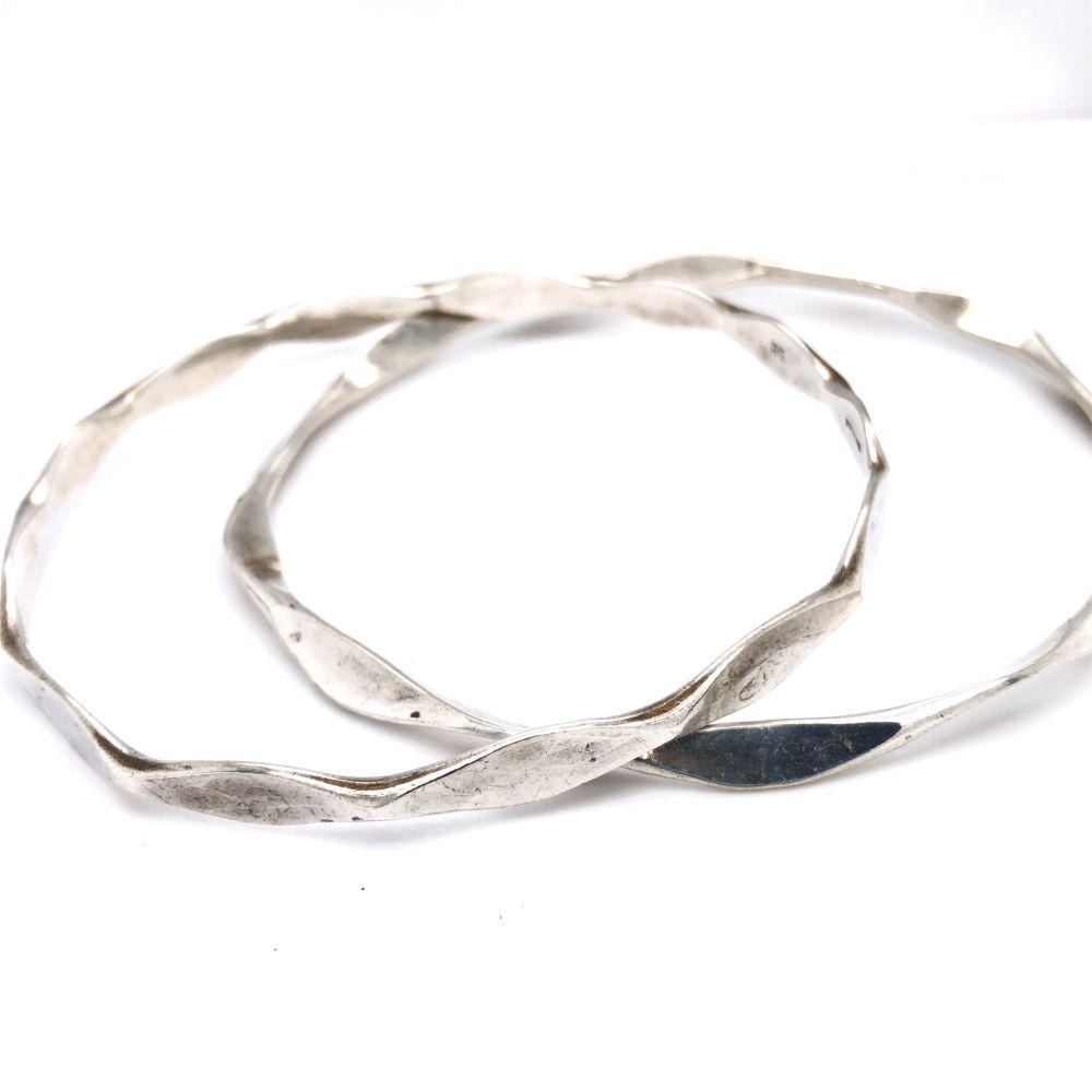 Navajo Vintage Handmade Sterling Silver Bangles (1 of 5)