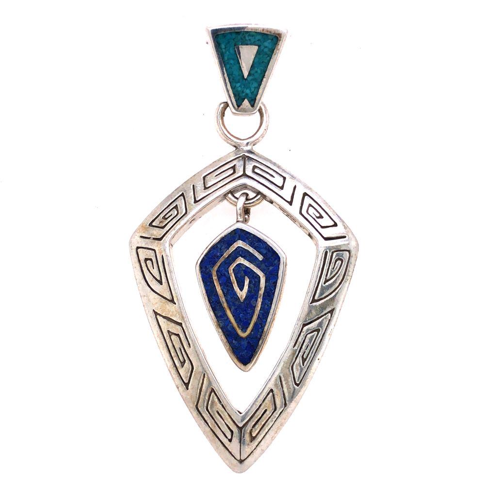 Southwest Design Turquoise Reversible Pendant (1 of 5)