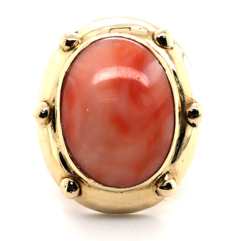 Angel Skin Coral Ring 14kt handmade (1 of 10)
