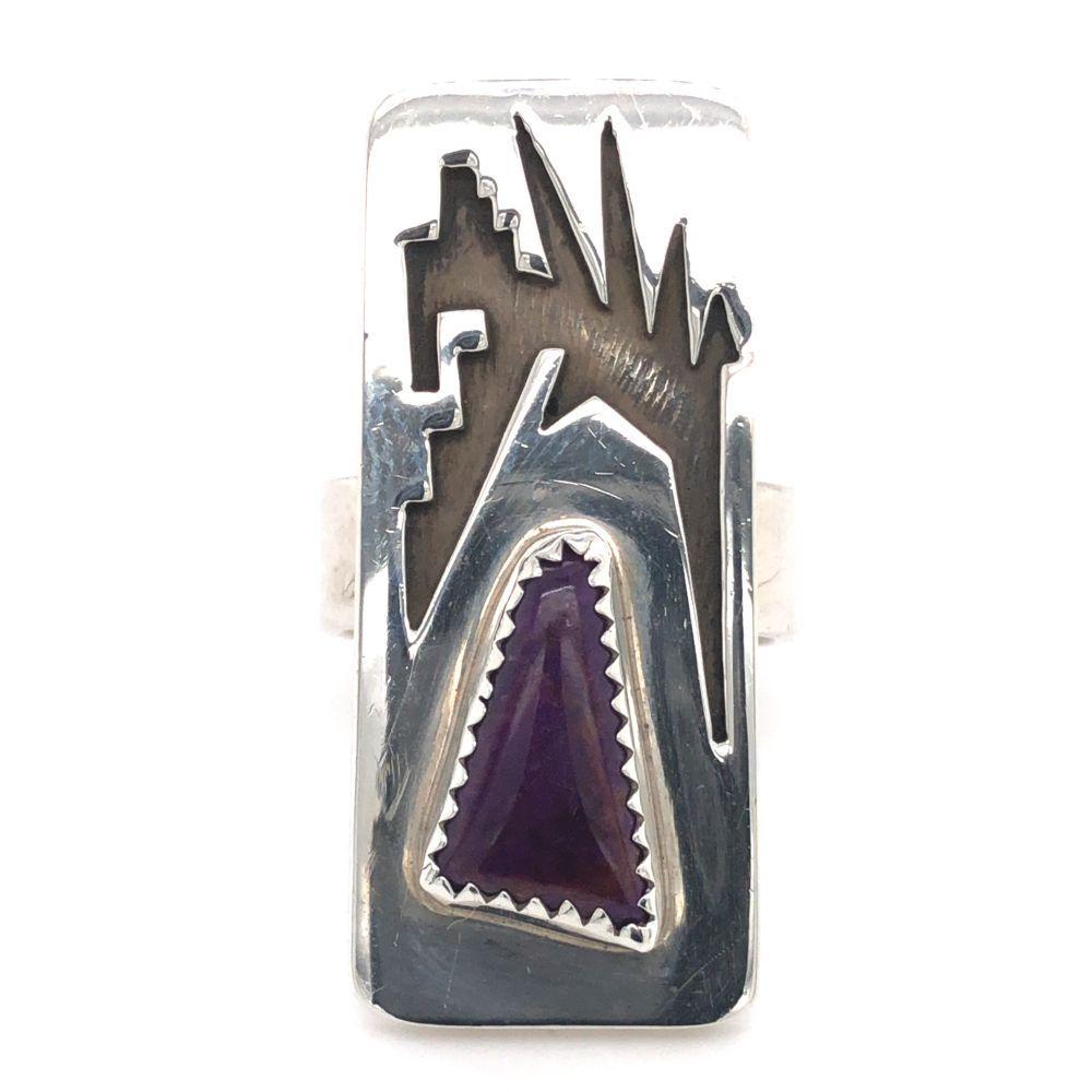 Navajo Mark Romero Unigue AAA Sugilite Ring (1 of 6)