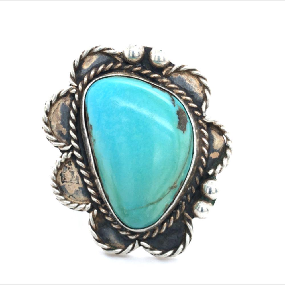 Navajo Sleeping Beauty Turquoise Ring (1 of 2)