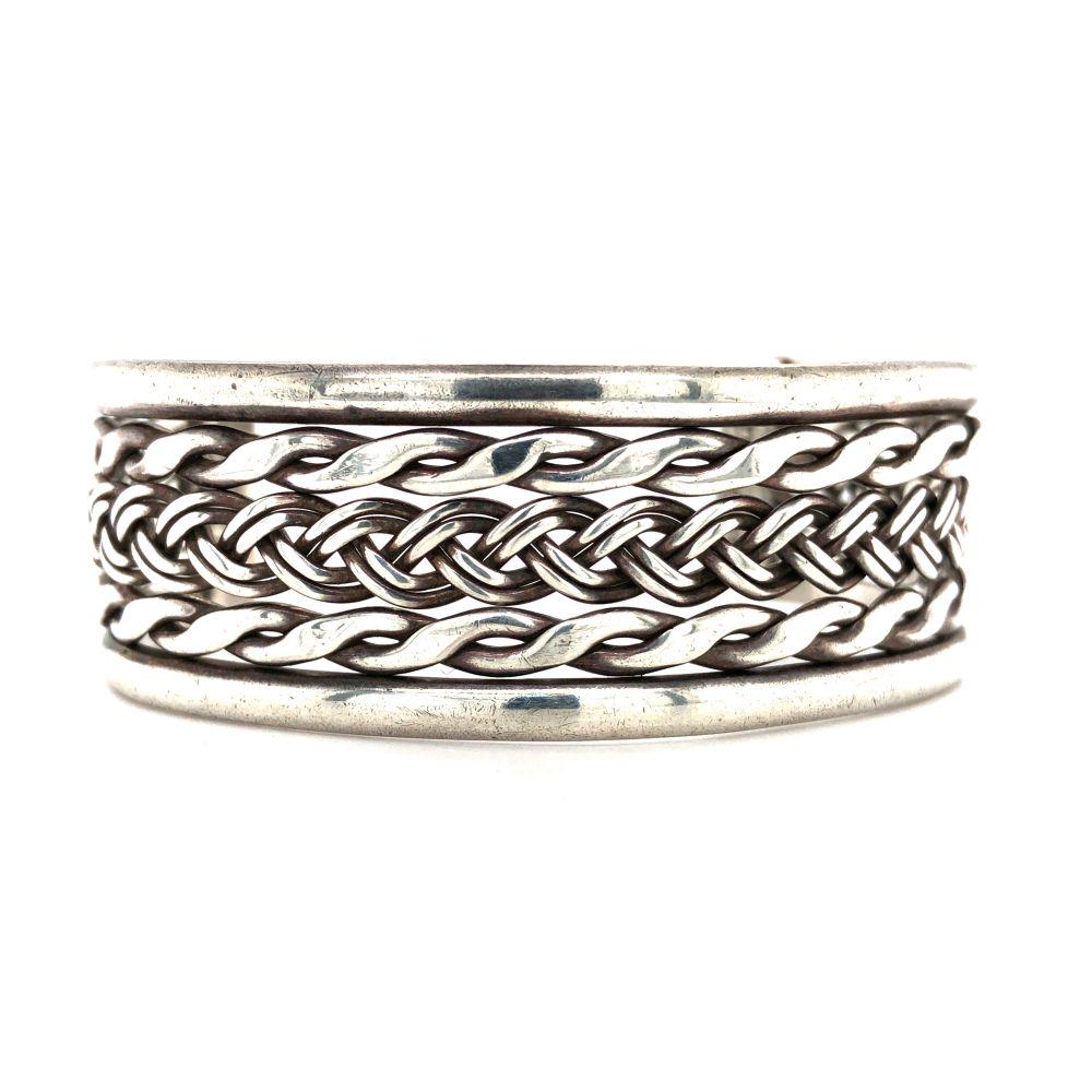 Mexico Vintage 925 Mesh Cuff Bracelet (1 of 6)