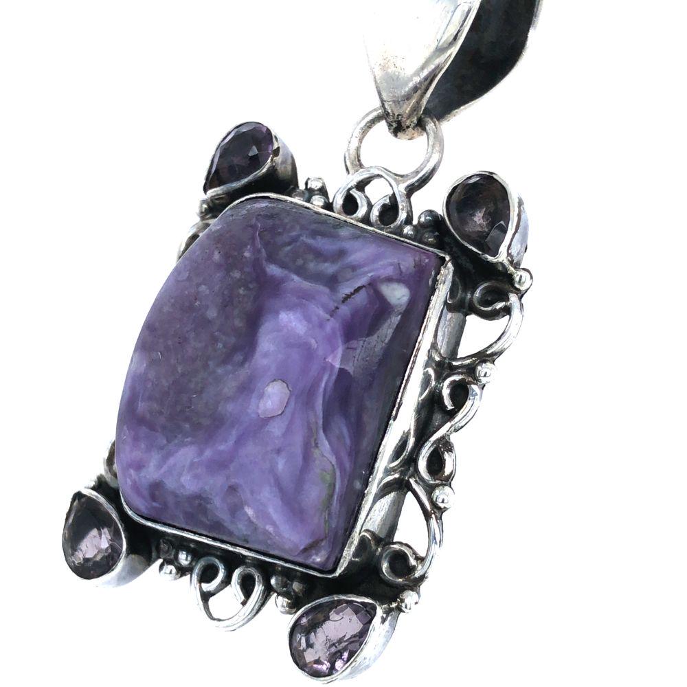Beautiful AAA Chalcedony & Amethyst Pendant (1 of 4)