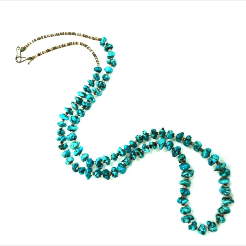 Navajo AAA Kingman Turquoise Nugget Necklace (1 of 6)