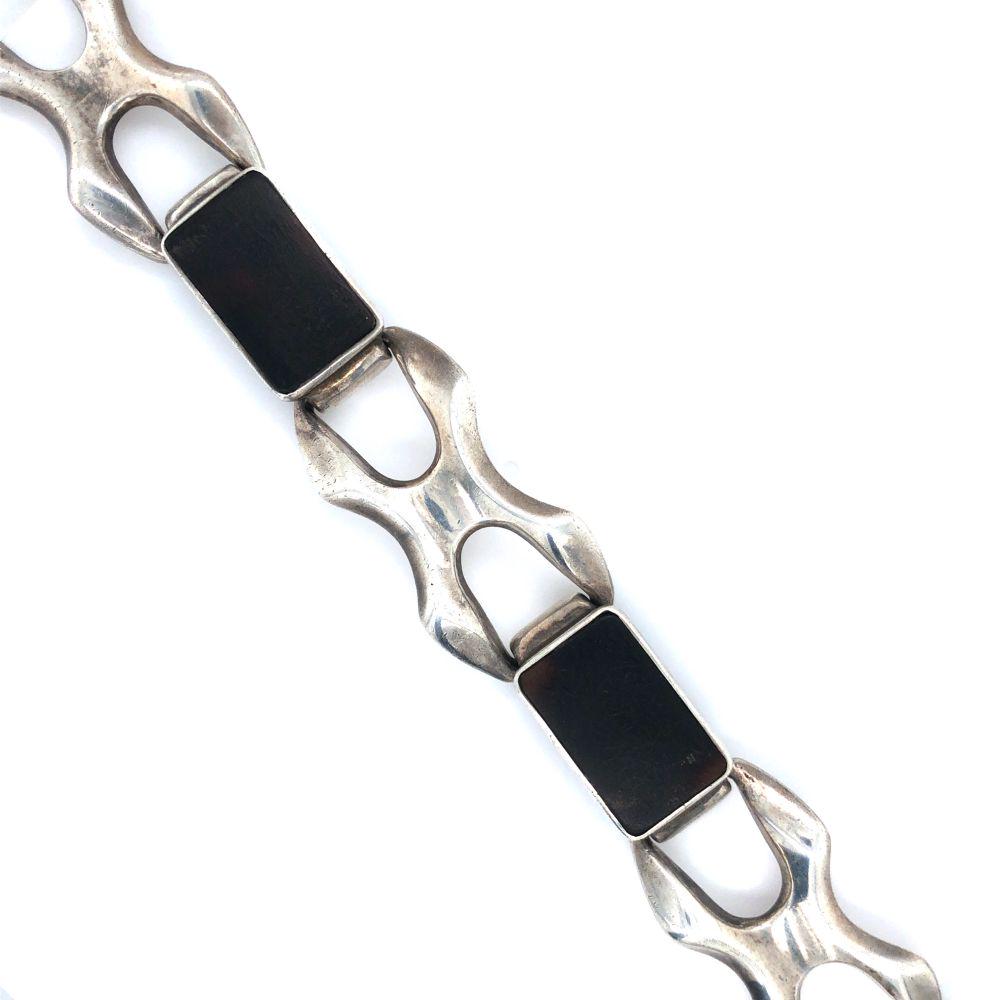 Vintage Fatto Mono 925 Black Link Onyx Bracelet (1 of 7)