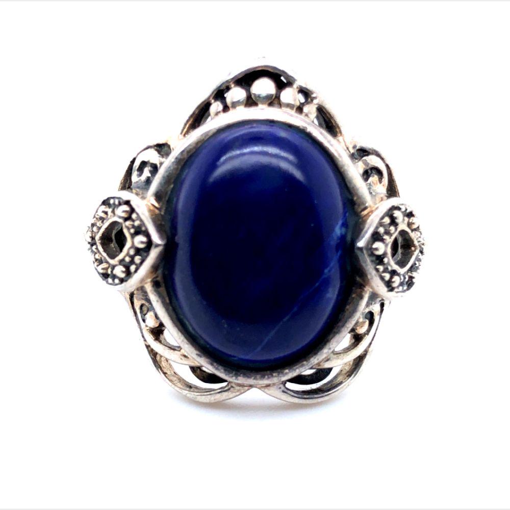 Handmade Vintage Lapis Lazuli 925 Silver Ring (1 of 4)