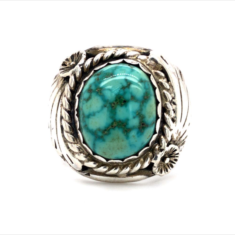 Vintage Rare Spider Web Turquoise Ring (1 of 4)