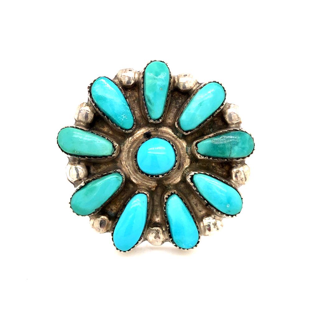 Zuni Petit Point Turquoise Vintage 1960 Ring (1 of 4)