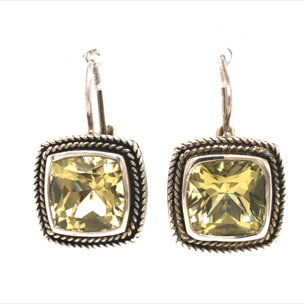 Handmade Sterling Silver Faceted Citrine Earrings (1 of 3)