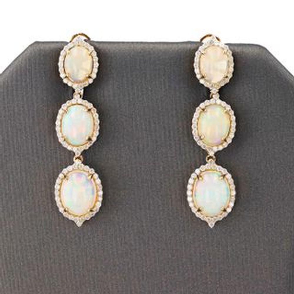 Dangling Opal and Diamond Earrings (1 of 4)