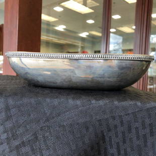 Gottlieb-Kurz Sterling Silver Bowl German: This is a vintage Gottlieb-Kurz sterling silver bowl. This bowl was crafted in the German, city of Schwabisch Gmund between 1886 and 1967. The bowl has a reeded edge and measures 9" x