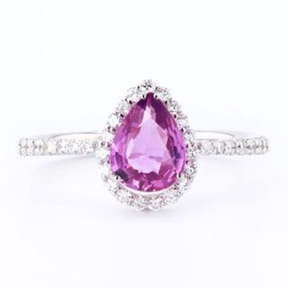 Rare Unheated Pink Sapphire & Diamond Ring GIA (1 of 6)