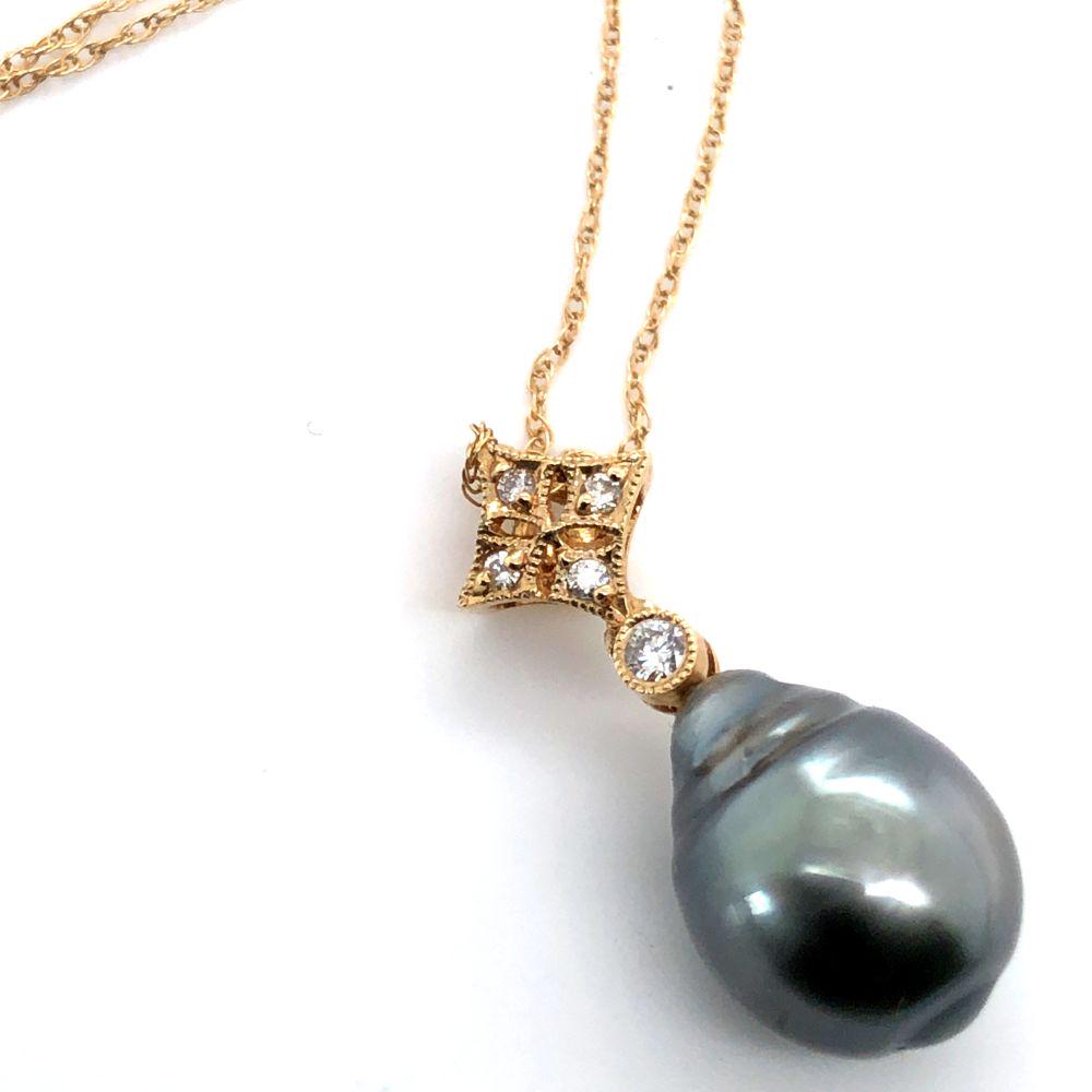 9 MM Dark Gray South Sea Pearl Necklace (1 of 4)