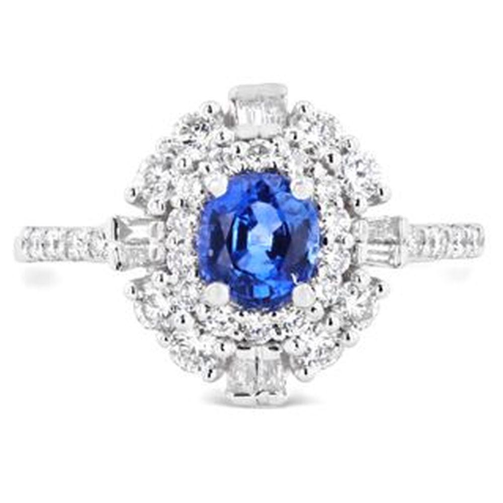 Beautiful Blue Sapphire and Diamond Ring (1 of 5)