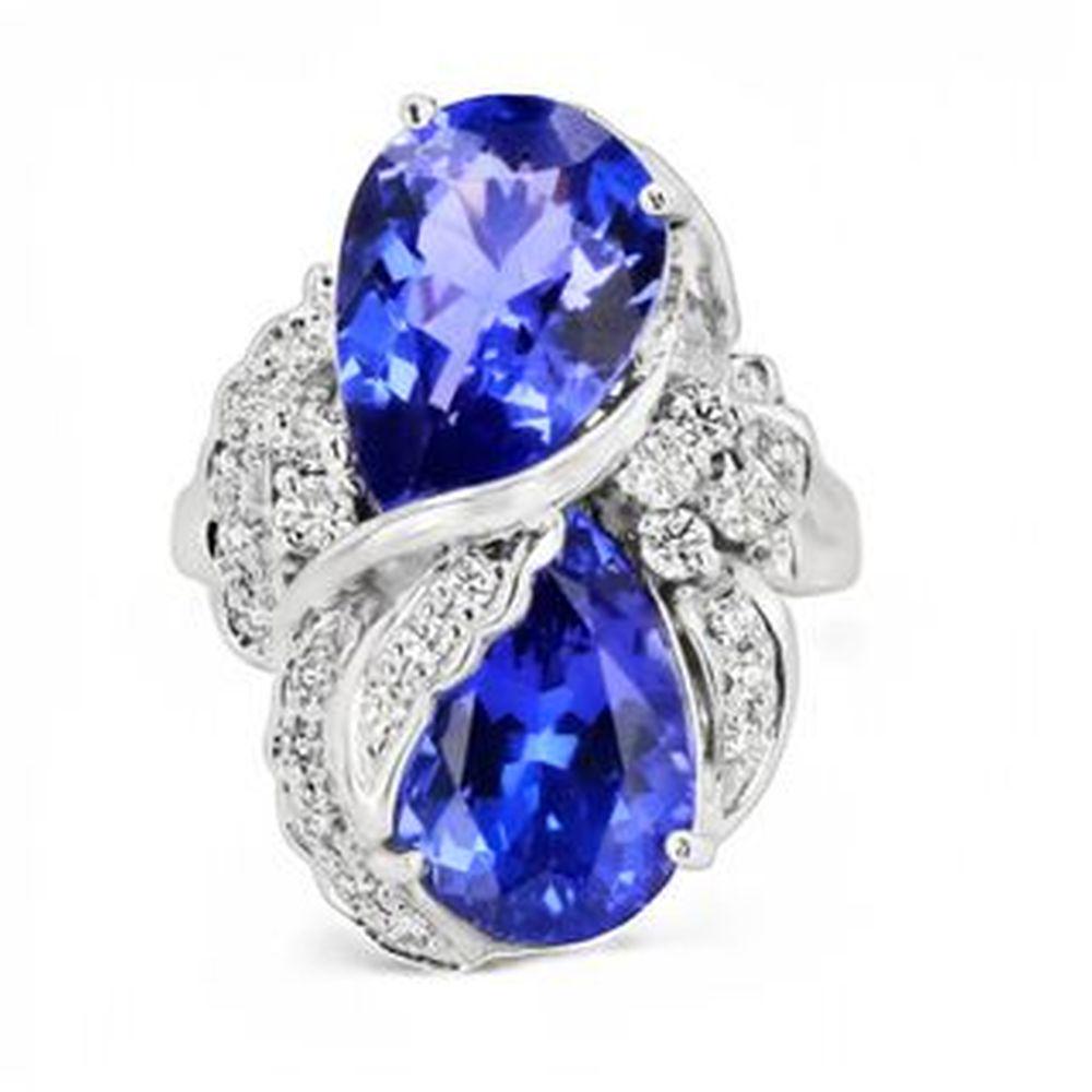 Fancy Toi et Moi Tanzanite & Diamond Ring (1 of 5)