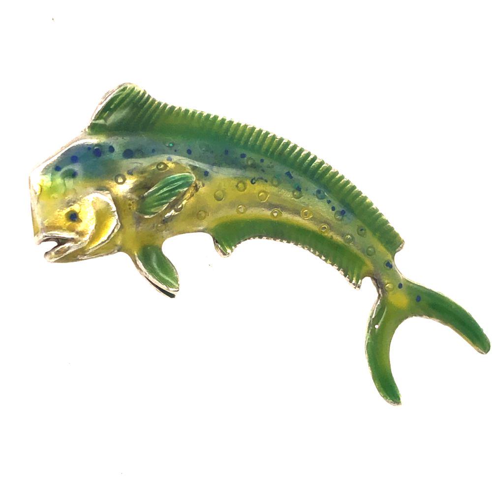 Custom Cast Sterling Silver & Enamel Mahi Pendant (1 of 6)