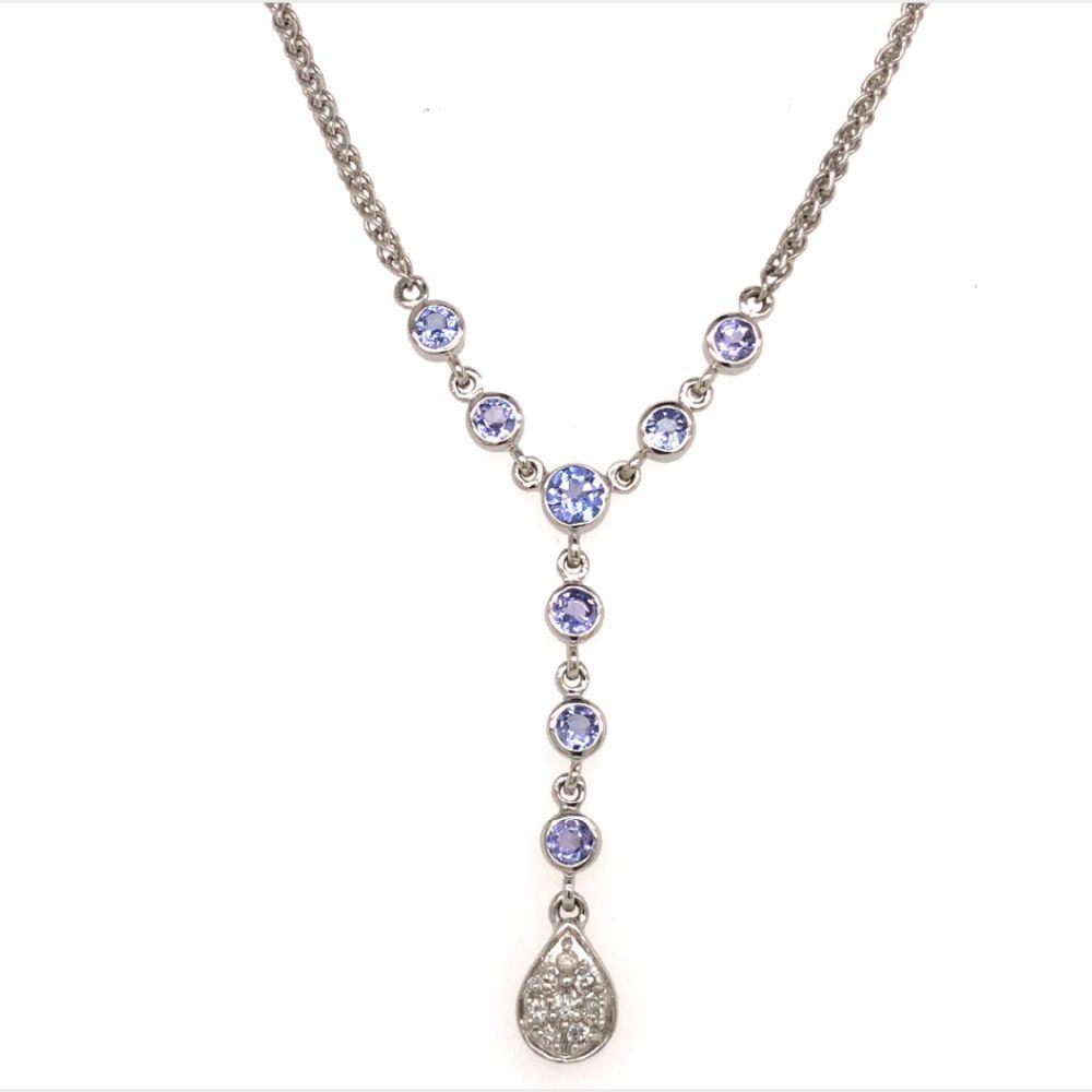 Tanzanite and Diamond Lavalier Necklace (1 of 5)