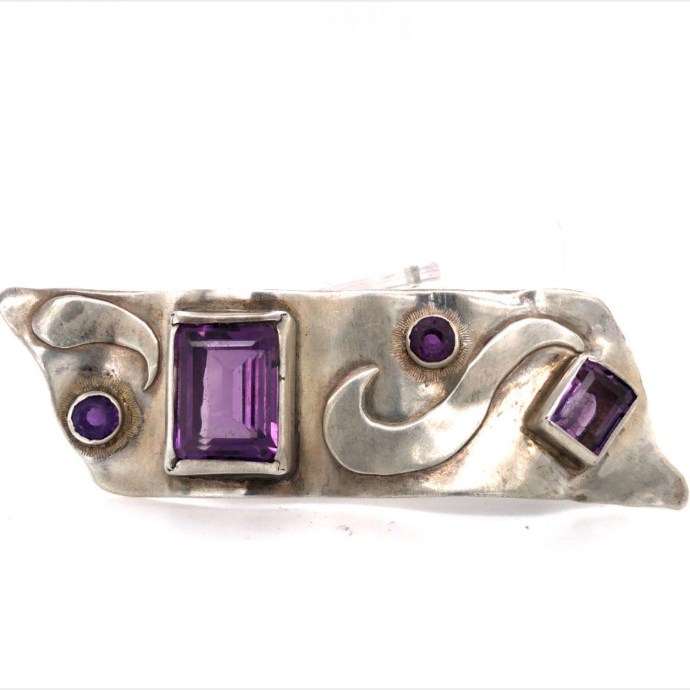 Beautiful Handmade Unique Amethyst Large Brooch (1 of 4)