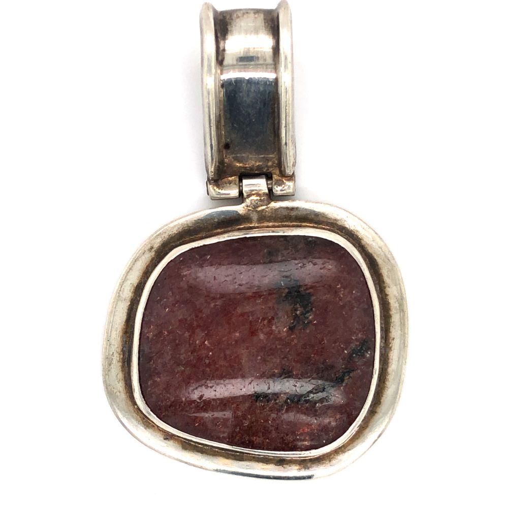 Navajo Vintage Large 925 Silver Red Agate Pendant (1 of 3)