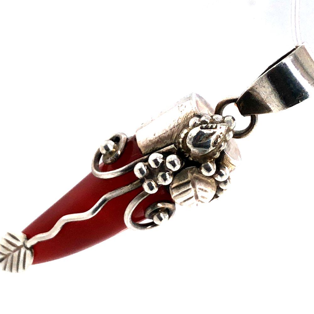 Vintage Sterling Silver Amber Pendant Navajo (1 of 4)