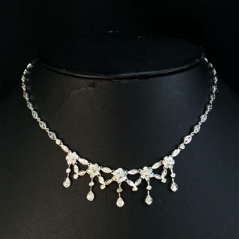 White Gold and Diamond Bib Necklace (1 of 8)