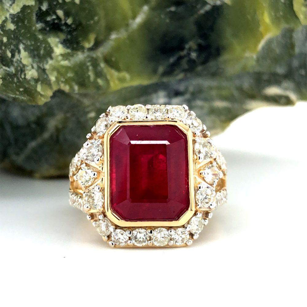 Modern Classic Ruby and Diamond RIng (1 of 9)