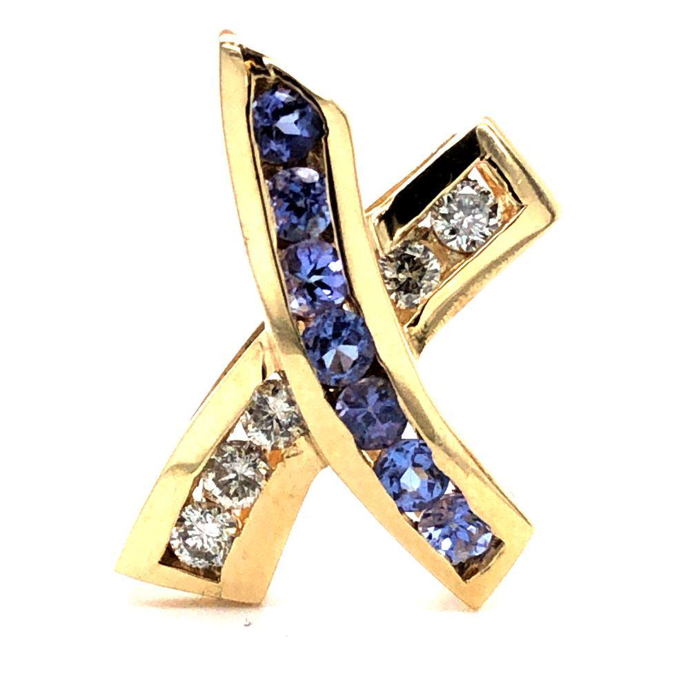 Tanzanite and Diamond Criss-Cross Pendant (1 of 3)